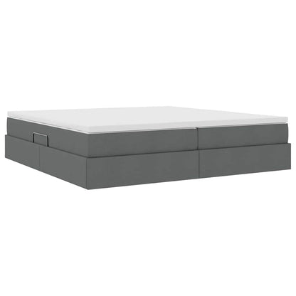 Letto con contenitore e materasso Grigio scuro 200 x 200 cm | homemem39