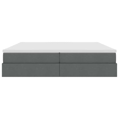 Letto con contenitore e materasso Grigio scuro 200 x 200 cm