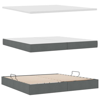 Letto con contenitore e materasso Grigio scuro 200 x 200 cm | homemem39