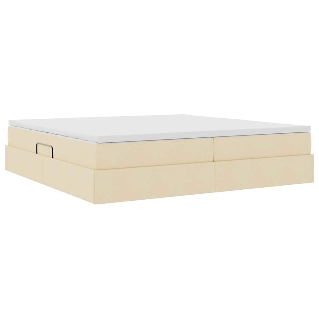 Letto con contenitore e materasso Crema 200 x 200 cm Poliestere | homemem39