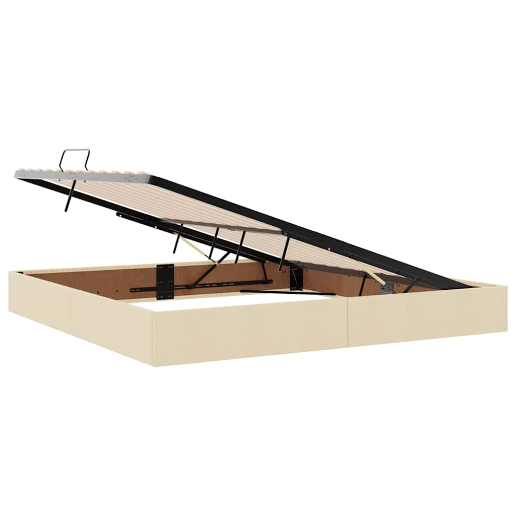 Letto con contenitore e materasso Crema 200 x 200 cm Poliestere | homemem39