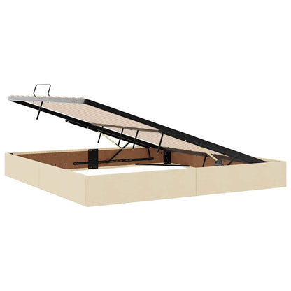 Letto con contenitore e materasso Crema 200 x 200 cm Poliestere | homemem39