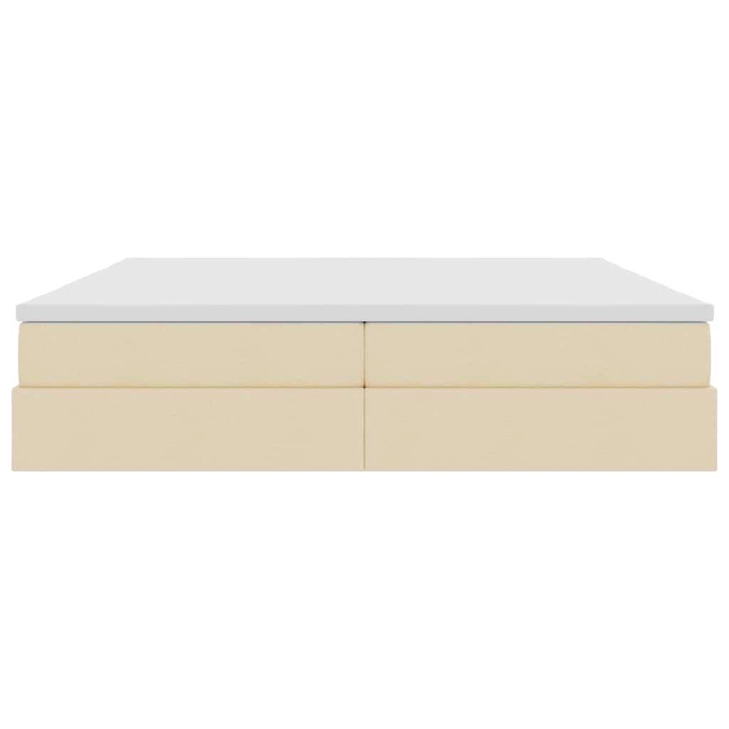 Letto con contenitore e materasso Crema 200 x 200 cm Poliestere | homemem39