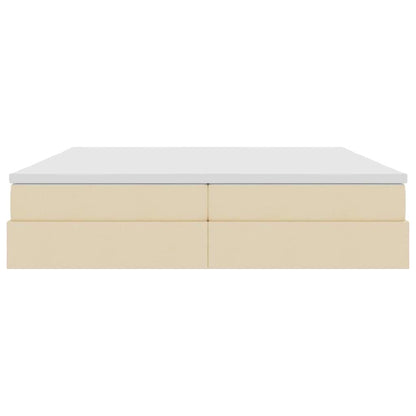 Letto con contenitore e materasso Crema 200 x 200 cm Poliestere | homemem39