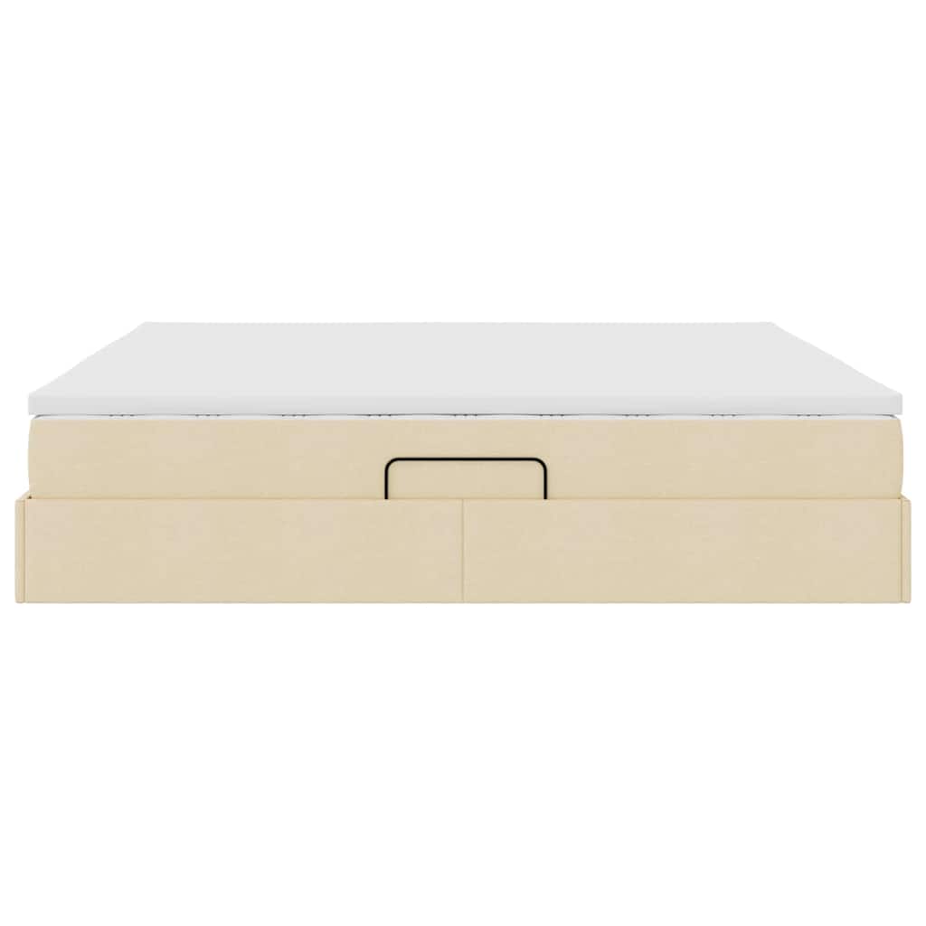 Letto con contenitore e materasso Crema 200 x 200 cm Poliestere | homemem39