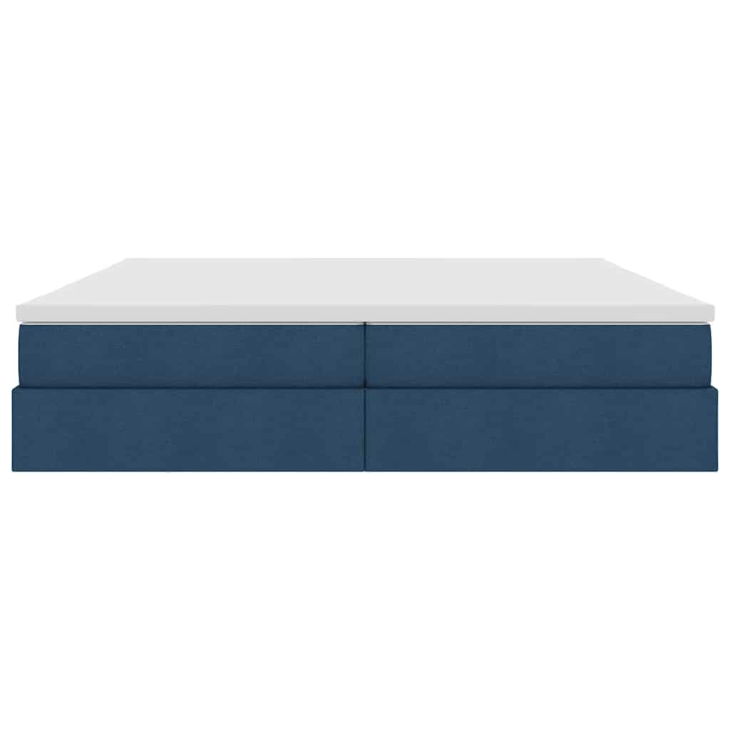 Letto con contenitore e materasso Blu 200 x 200 cm Poliestere | homemem39