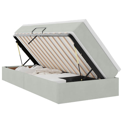Letto con contenitore e materasso Grigio chiaro 90 x 190 cm | homemem39