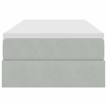 Letto con contenitore e materasso Grigio chiaro 90 x 190 cm | homemem39
