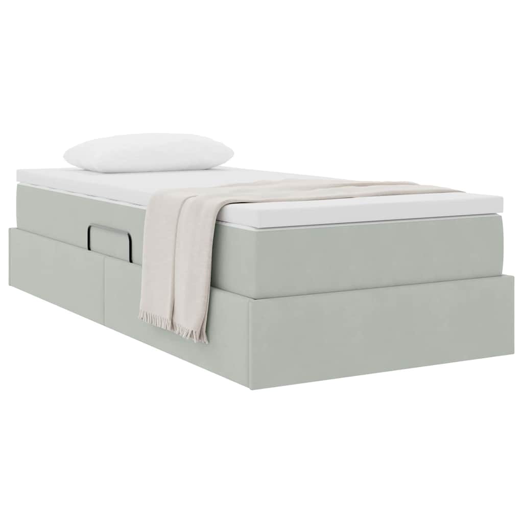 Letto con contenitore e materasso Grigio chiaro 90 x 190 cm | homemem39