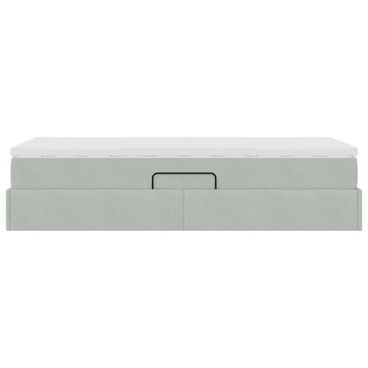 Letto con contenitore e materasso Grigio chiaro 90 x 190 cm | homemem39