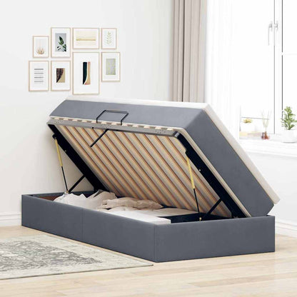 Letto con contenitore e materasso Grigio scuro 90 x 190 cm | homemem39