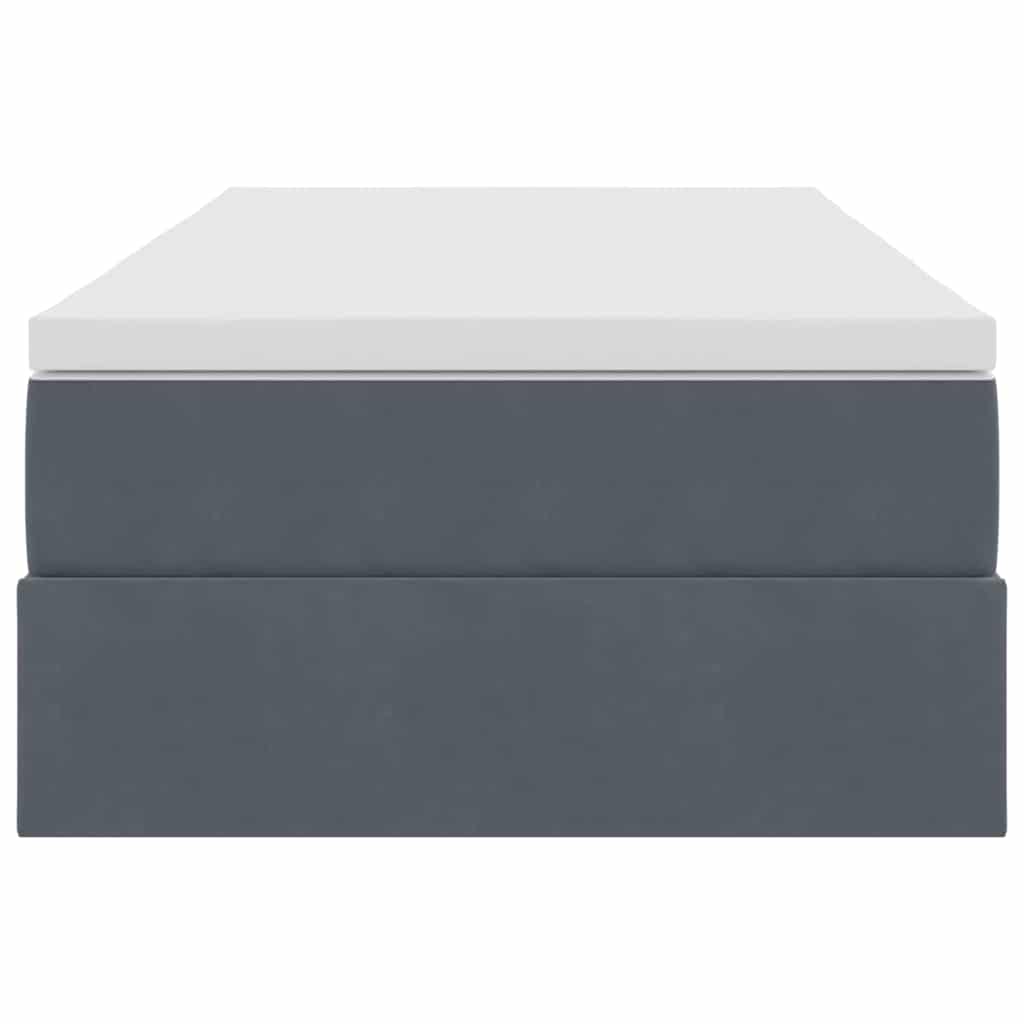 Letto con contenitore e materasso Grigio scuro 90 x 190 cm