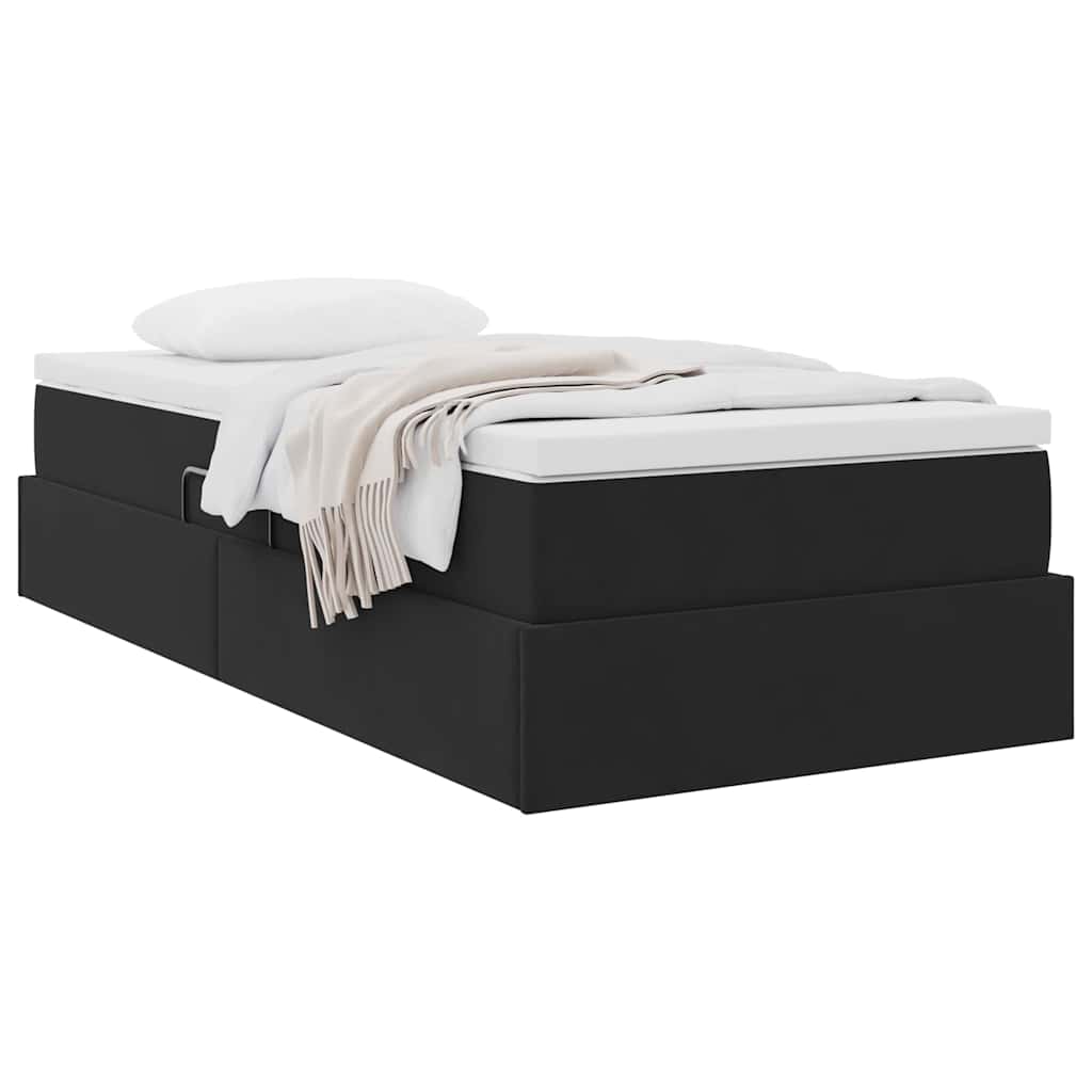 Letto con contenitore e materasso Nero 90 x 190 cm Velluto | homemem39
