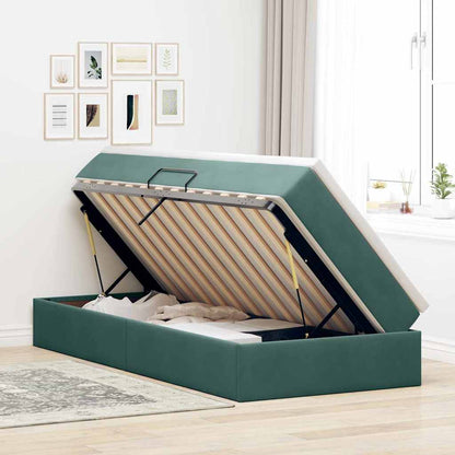 Letto con contenitore e materasso Verde Scuro 90 x 190 cm | homemem39