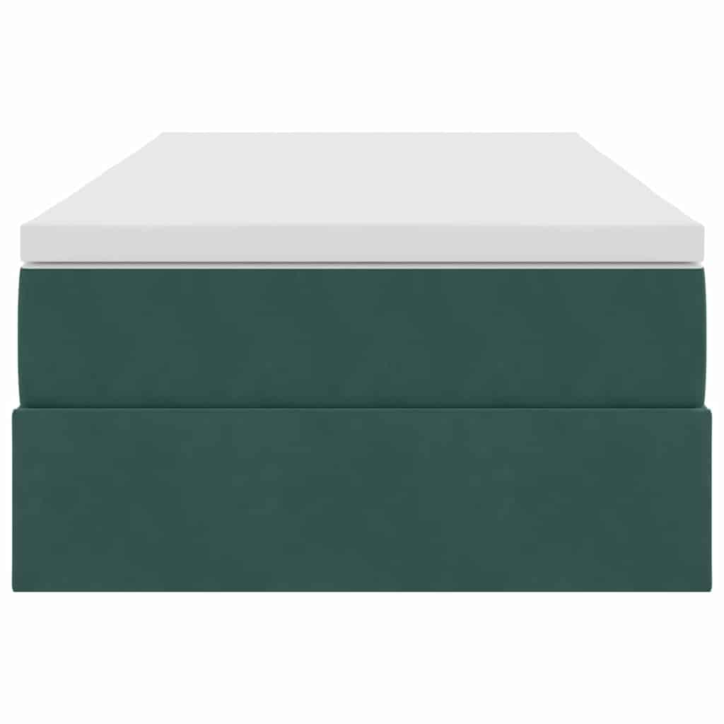 Letto con contenitore e materasso Verde Scuro 90 x 190 cm | homemem39