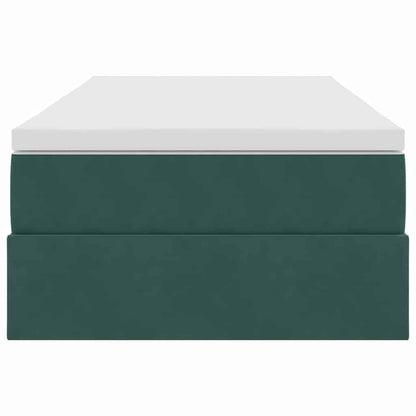 Letto con contenitore e materasso Verde Scuro 90 x 190 cm | homemem39