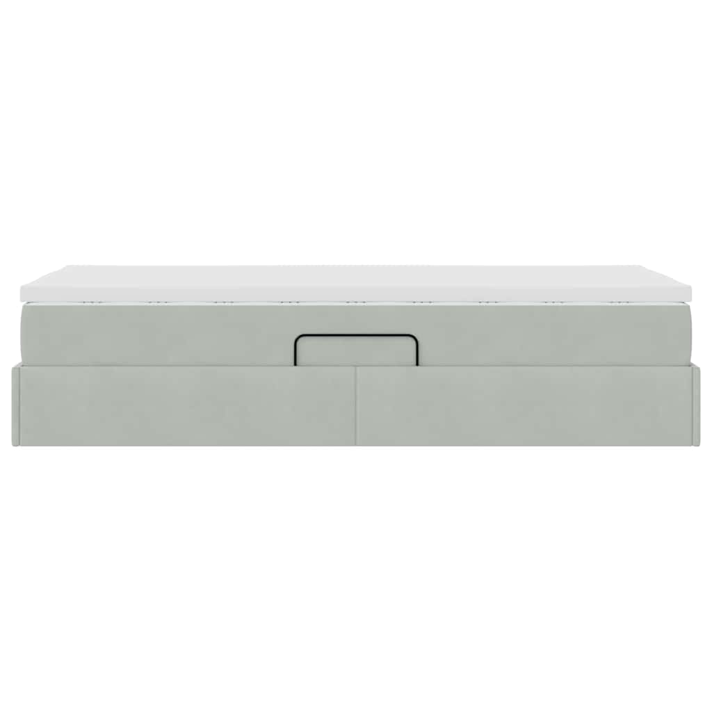 Letto con contenitore e materasso Grigio chiaro 90 x 200 cm | homemem39