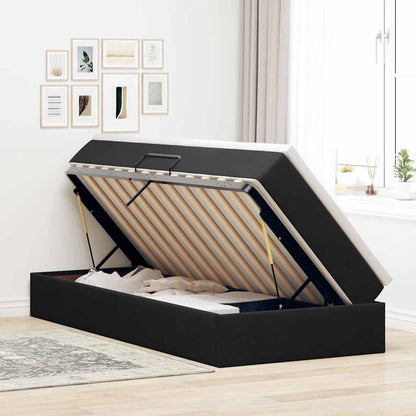 Letto con contenitore e materasso Nero 90 x 200 cm Velluto | homemem39