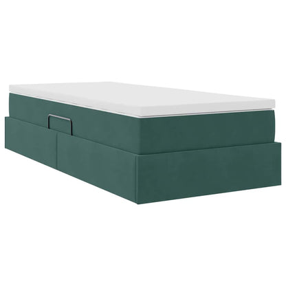 Letto con contenitore e materasso Verde Scuro 90 x 200 cm | homemem39