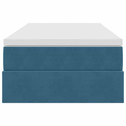 Letto con contenitore e materasso Blu Scuro 90 x 200 cm Velluto | homemem39