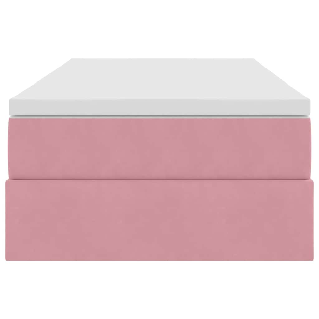 Letto con contenitore e materasso Rosa 90 x 200 cm Velluto | homemem39