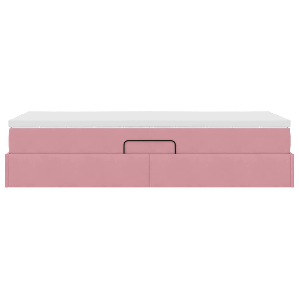 Letto con contenitore e materasso Rosa 90 x 200 cm Velluto | homemem39