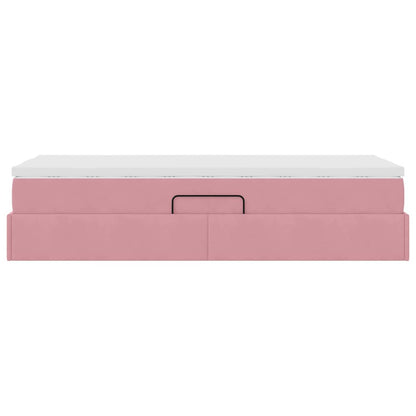 Letto con contenitore e materasso Rosa 90 x 200 cm Velluto | homemem39