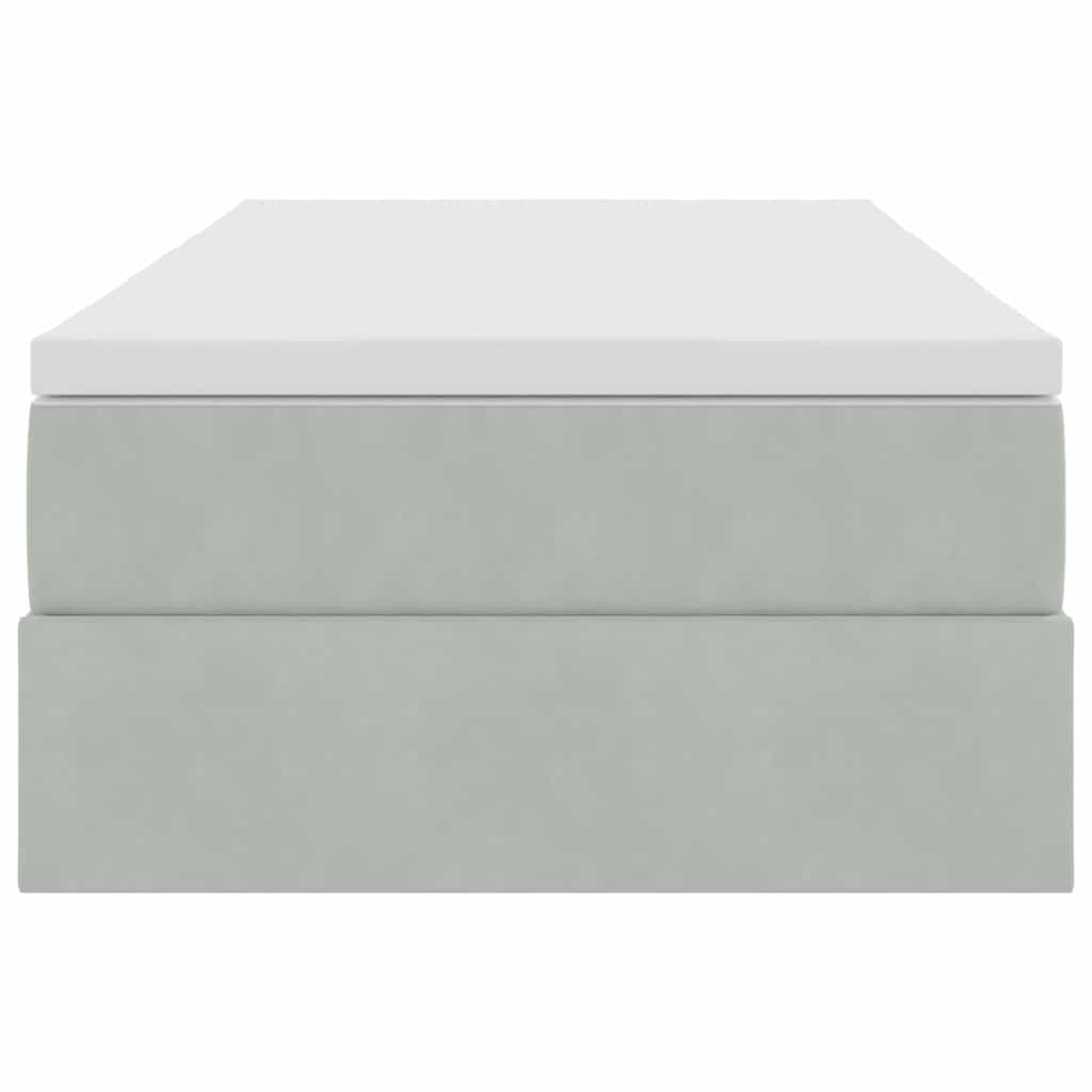 Letto con contenitore e materasso Grigio chiaro 100 x 200 cm | homemem39