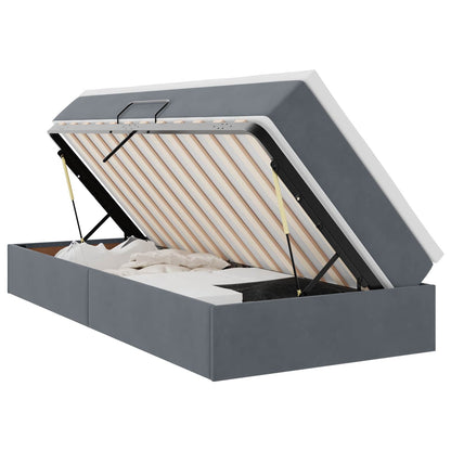 Letto con contenitore e materasso Grigio scuro 100 x 200 cm | homemem39