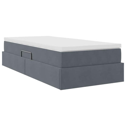 Letto con contenitore e materasso Grigio scuro 100 x 200 cm | homemem39