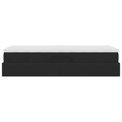 Letto con contenitore e materasso Nero 100 x 200 cm Velluto | homemem39