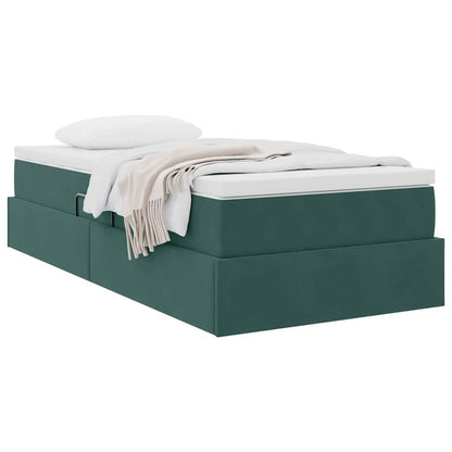 Letto con contenitore e materasso Verde Scuro 100 x 200 cm | homemem39