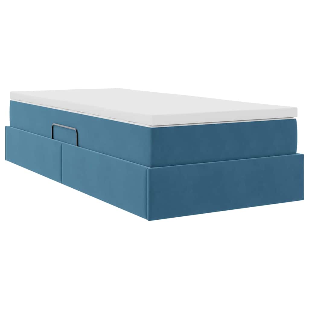 Letto con contenitore e materasso Blu Scuro 100 x 200 cm | homemem39