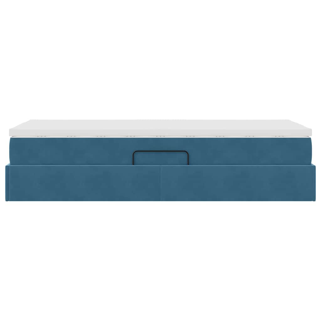 Letto con contenitore e materasso Blu Scuro 100 x 200 cm