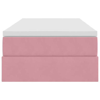 Letto con contenitore e materasso Rosa 100 x 200 cm Velluto | homemem39