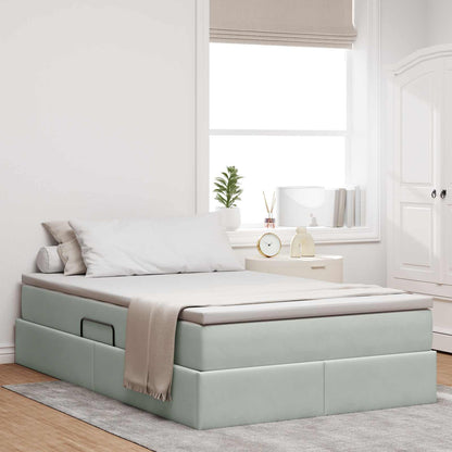 Letto con contenitore e materasso Grigio chiaro 120 x 190 cm | homemem39