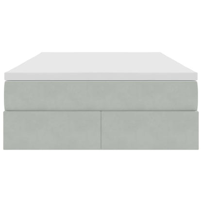 Letto con contenitore e materasso Grigio chiaro 120 x 190 cm