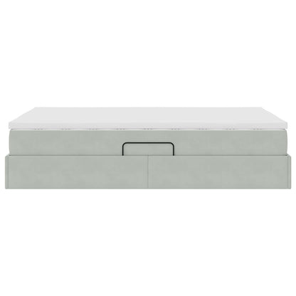 Letto con contenitore e materasso Grigio chiaro 120 x 190 cm | homemem39