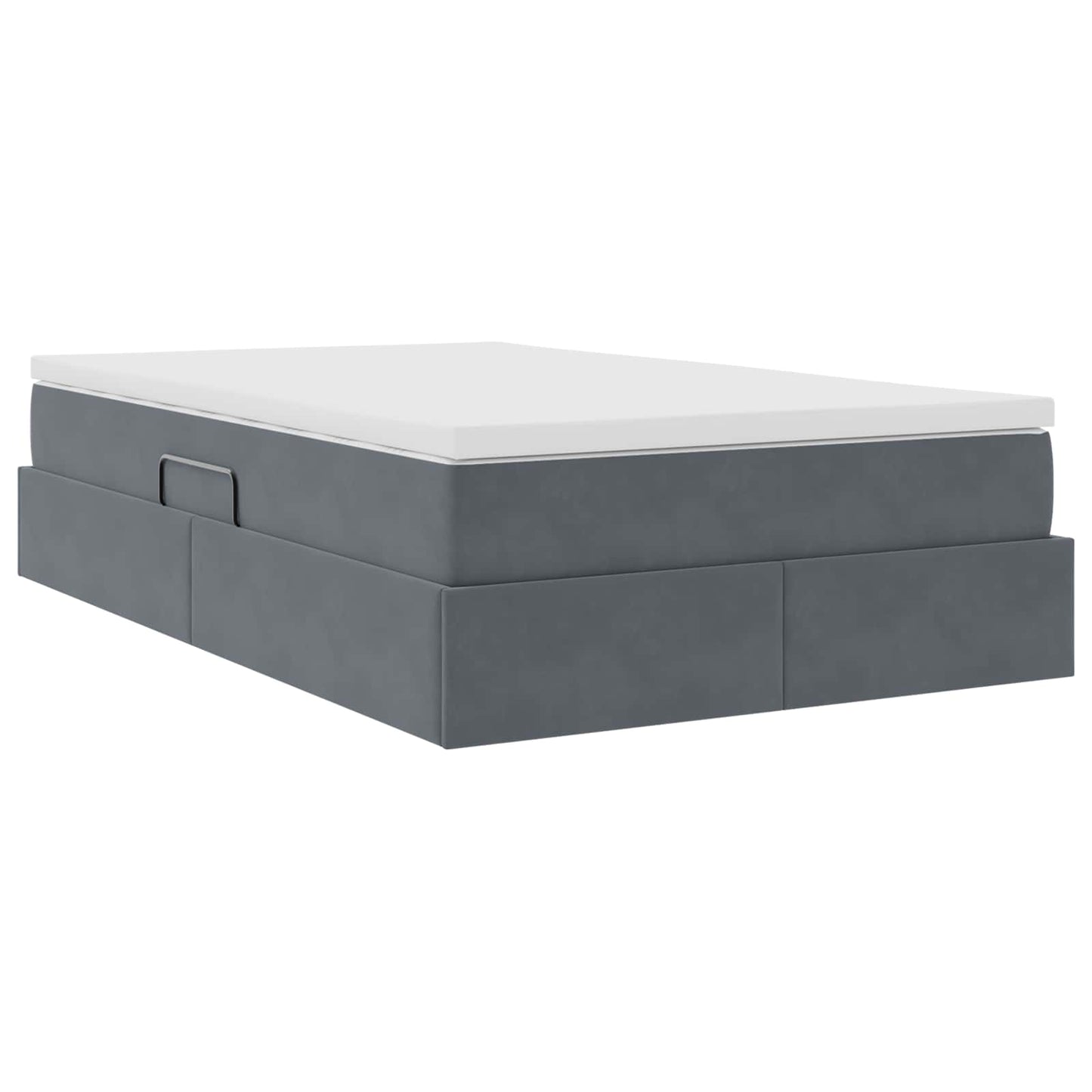 Letto con contenitore e materasso Grigio scuro 120 x 190 cm