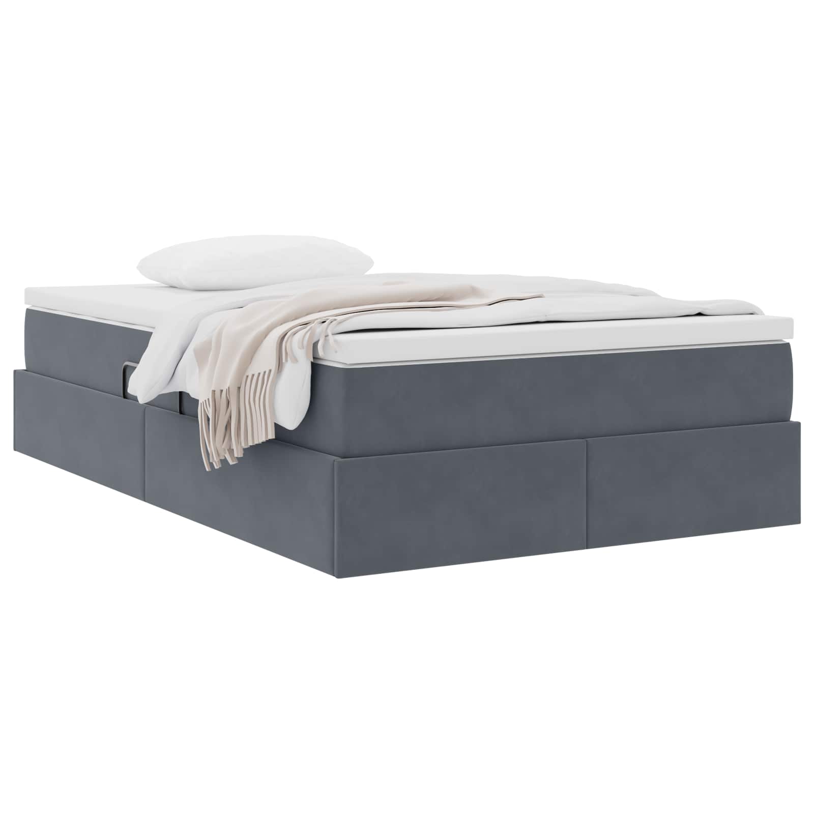 Letto con contenitore e materasso Grigio scuro 120 x 190 cm | homemem39