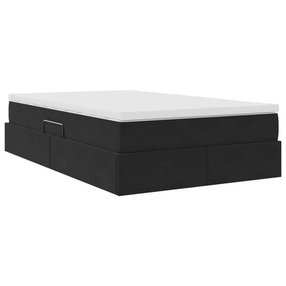 Letto con contenitore e materasso Nero 120 x 190 cm Velluto | homemem39