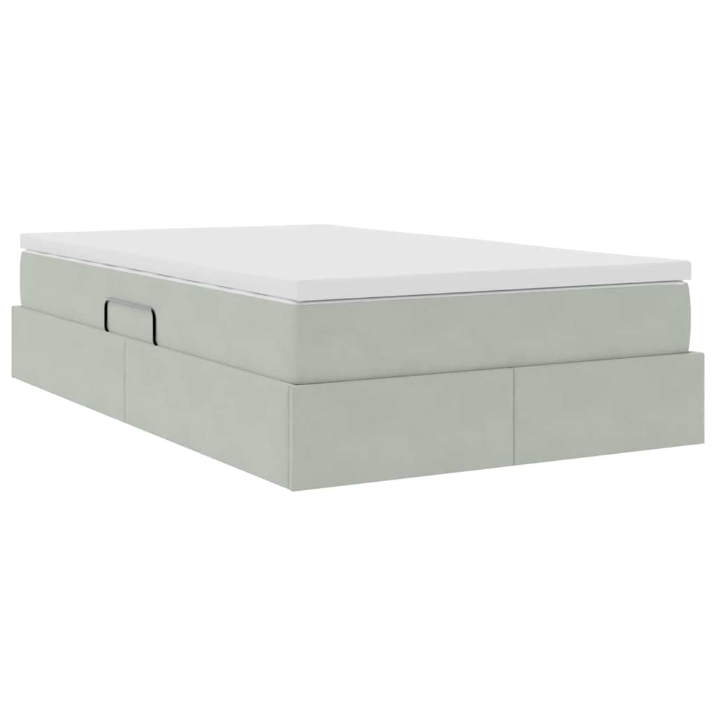 Letto con contenitore e materasso Grigio chiaro 120 x 200 cm | homemem39