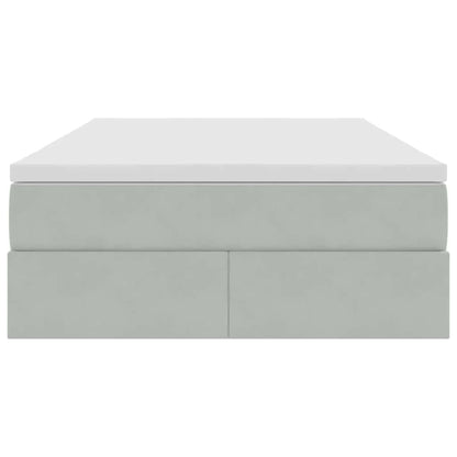 Letto con contenitore e materasso Grigio chiaro 120 x 200 cm