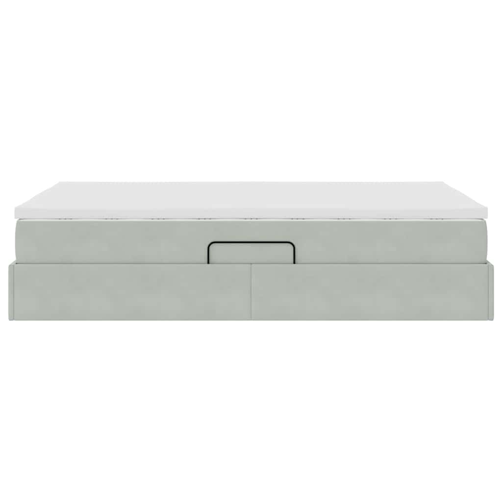 Letto con contenitore e materasso Grigio chiaro 120 x 200 cm | homemem39