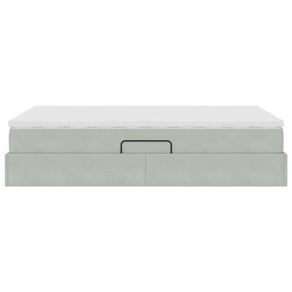 Letto con contenitore e materasso Grigio chiaro 120 x 200 cm | homemem39