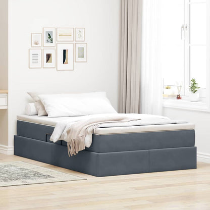 Letto con contenitore e materasso Grigio scuro 120 x 200 cm | homemem39