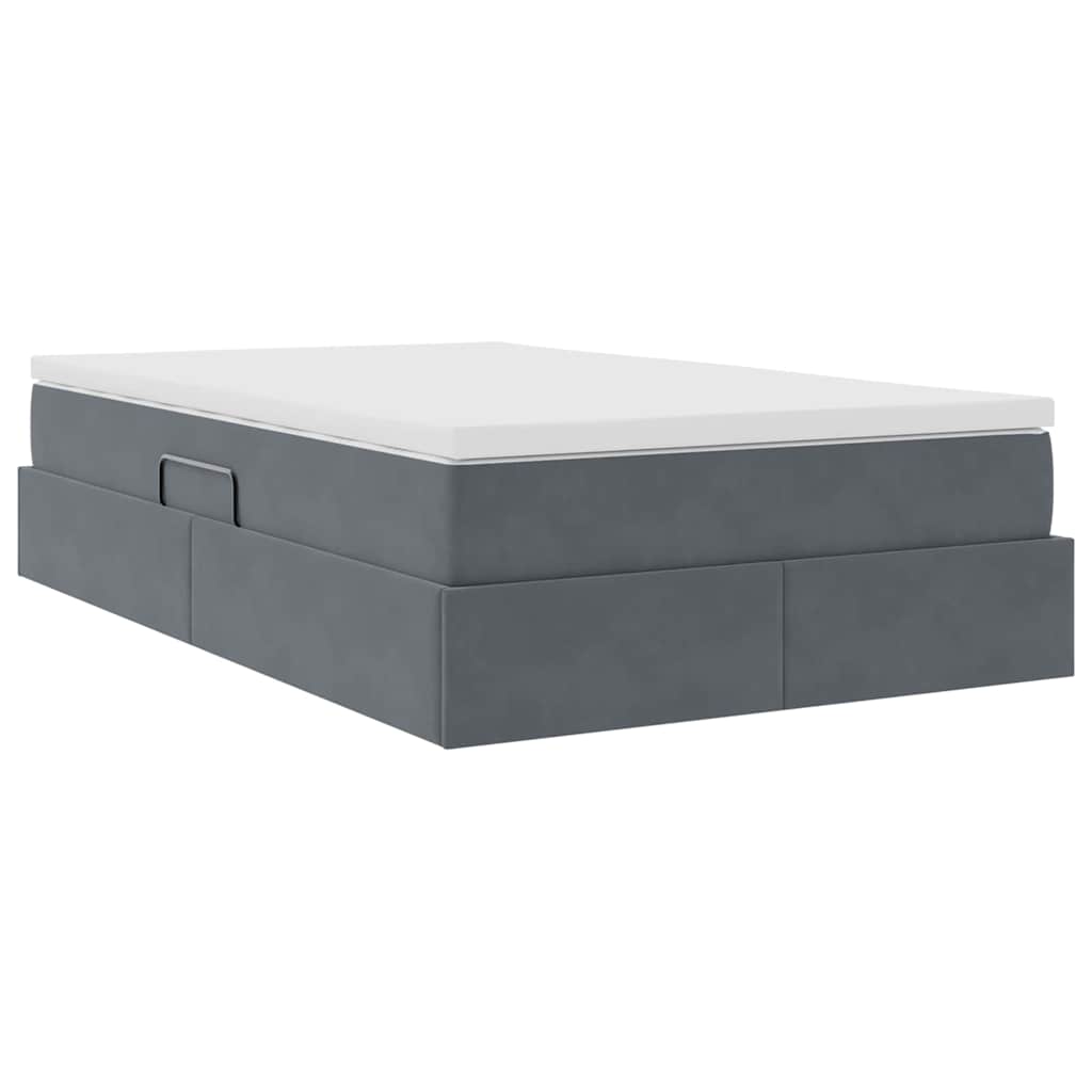 Letto con contenitore e materasso Grigio scuro 120 x 200 cm