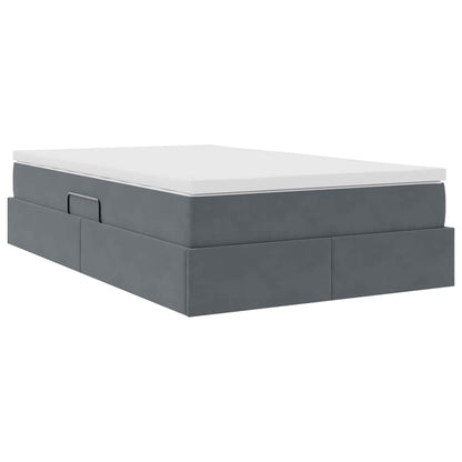 Letto con contenitore e materasso Grigio scuro 120 x 200 cm