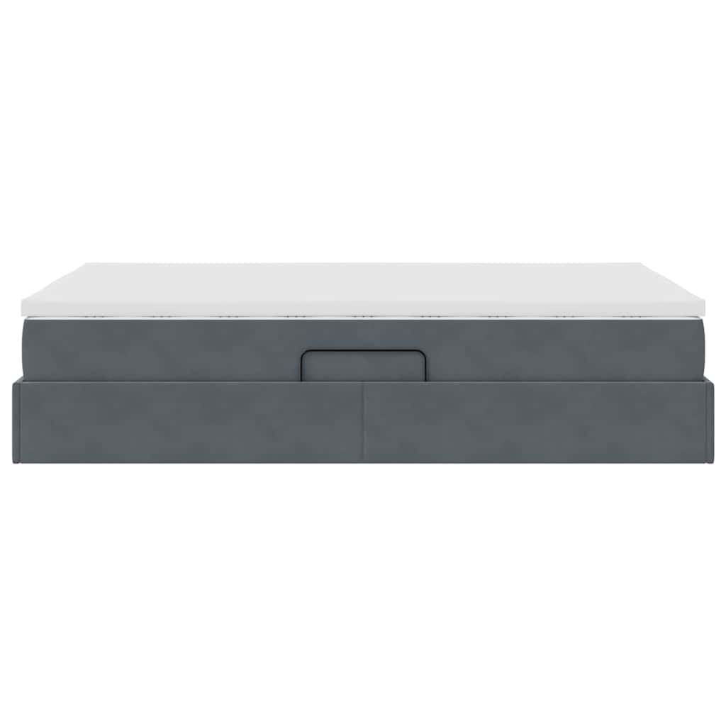 Letto con contenitore e materasso Grigio scuro 120 x 200 cm