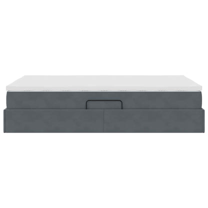 Letto con contenitore e materasso Grigio scuro 120 x 200 cm